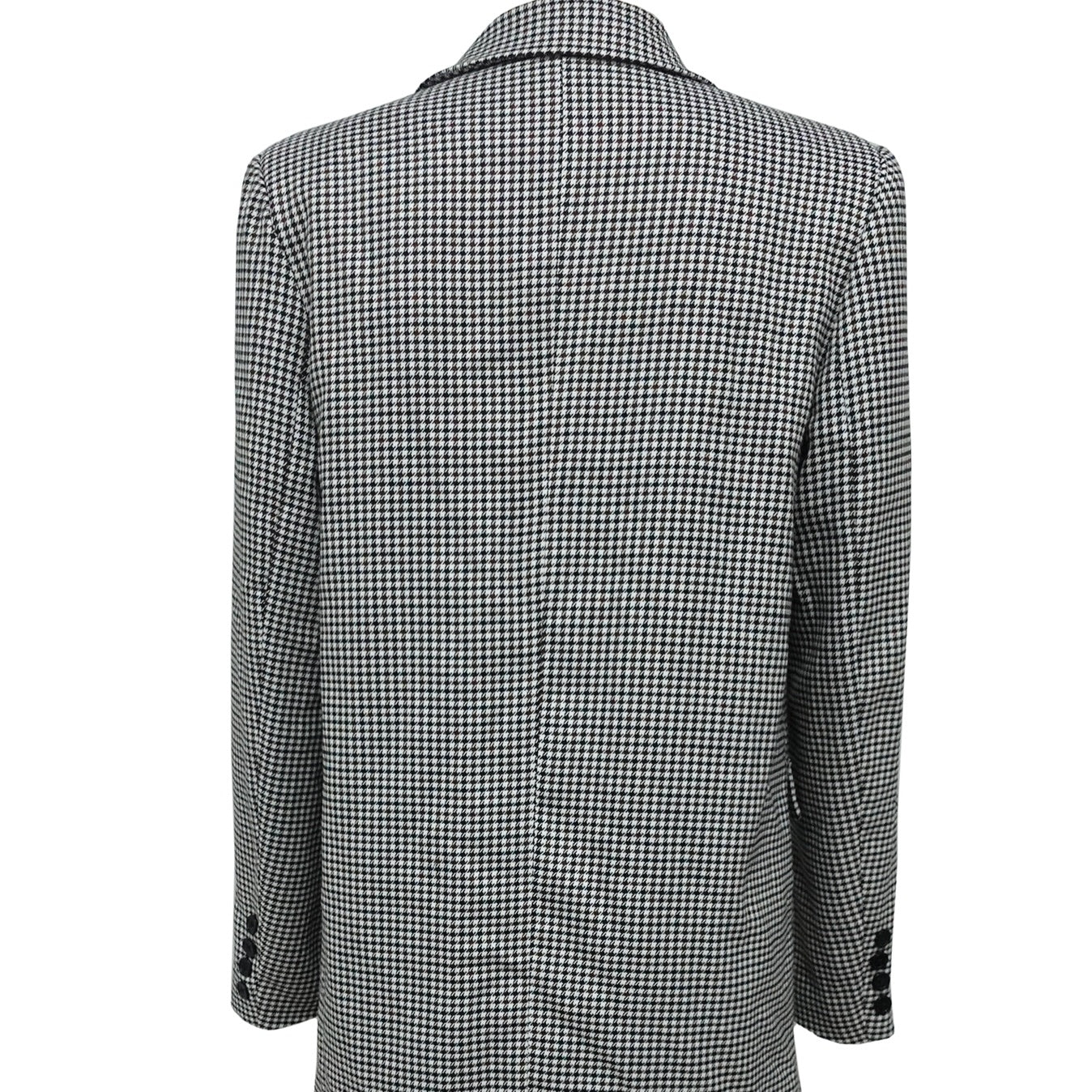 Lapel Double Breasted Checkered Suit Jacket