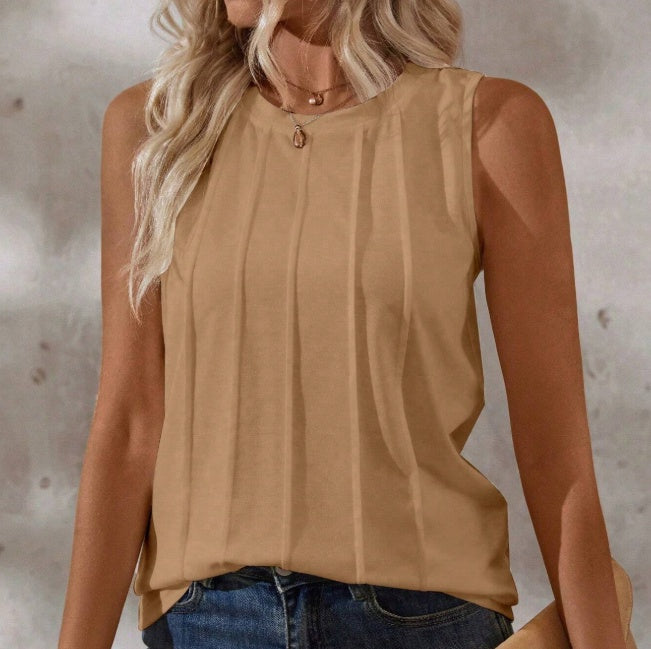 Summer Women's Blouse - Pleated Casual Design for Effortless Style