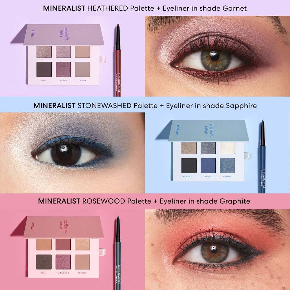 bareMinerals Mineralist Lasting Eyeliner, Mineral-Based Waterproof Eyeliner, Long-Lasting Color, Smudge-Proof, Transfer-Proof, Retractable, Vegan