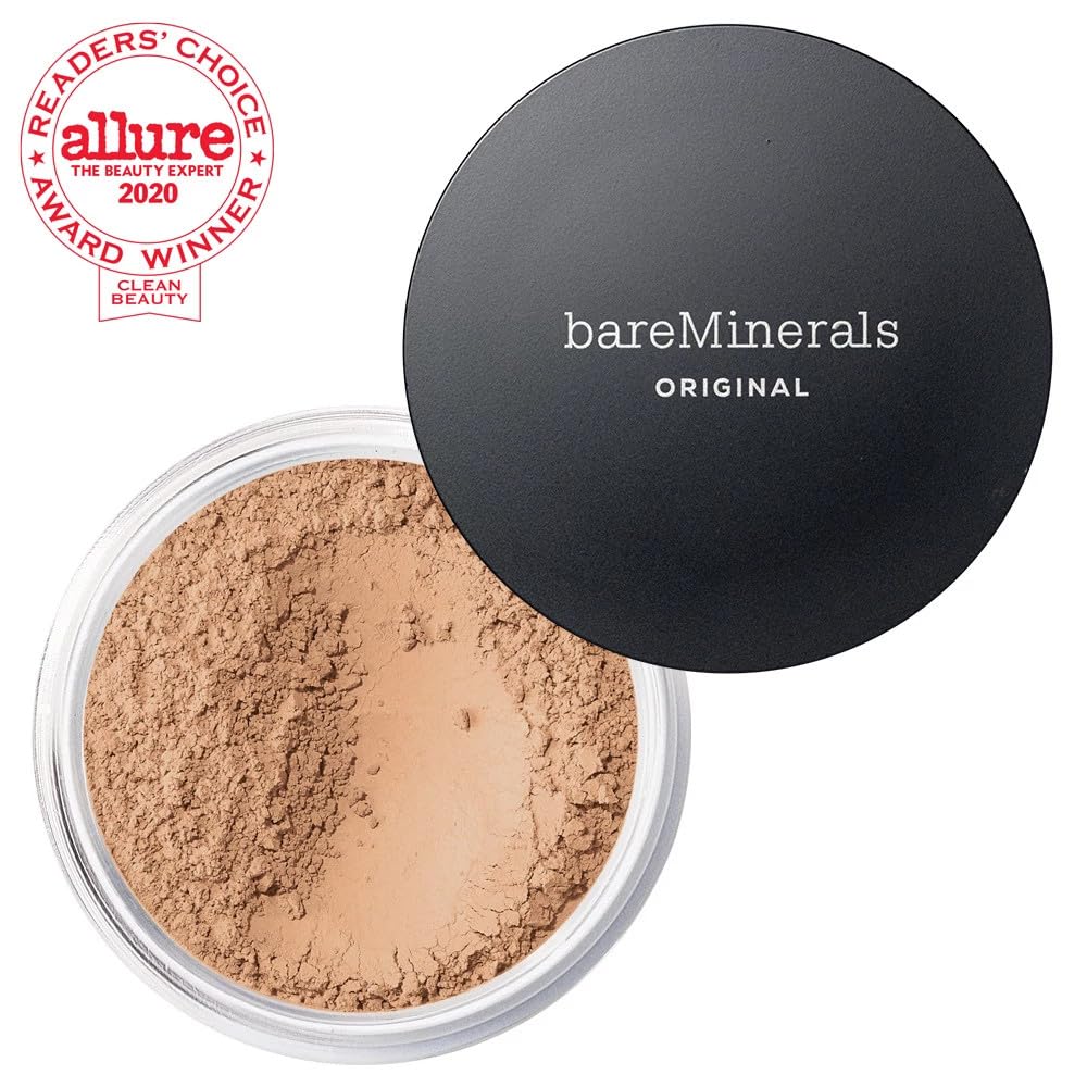 bareMinerals Original Loose Powder Foundation SPF 15, Clean Mineral Powder Face Makeup, Sheer-to-Full Coverage, Talc-Free, Non-Comedogenic, Vegan