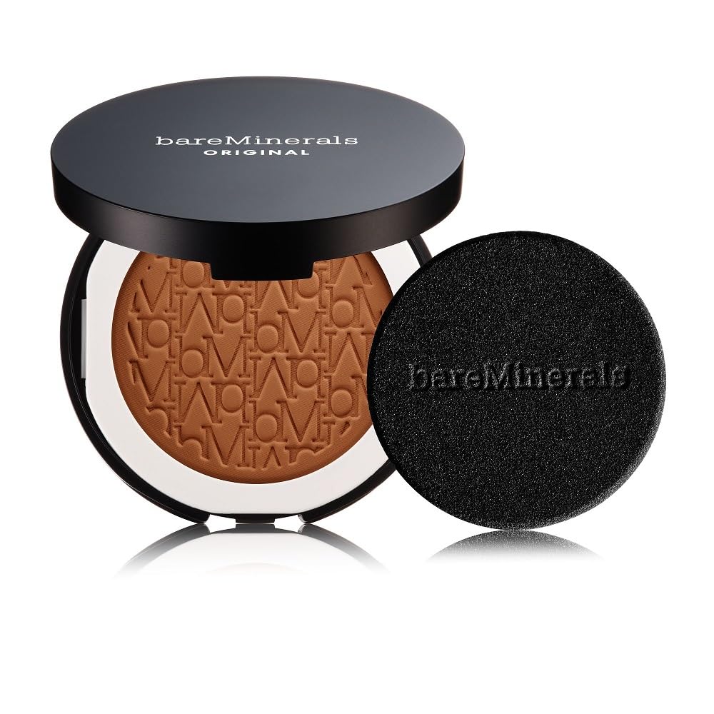 bareMinerals Original Pressed Powder Foundation Mineral SPF 15 – Talc-Free, Luminous Finish, Buildable Coverage, Vegan, Clean Beauty