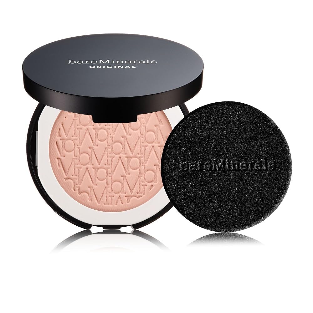 bareMinerals Original Pressed Powder Foundation Mineral SPF 15 – Talc-Free, Luminous Finish, Buildable Coverage, Vegan, Clean Beauty