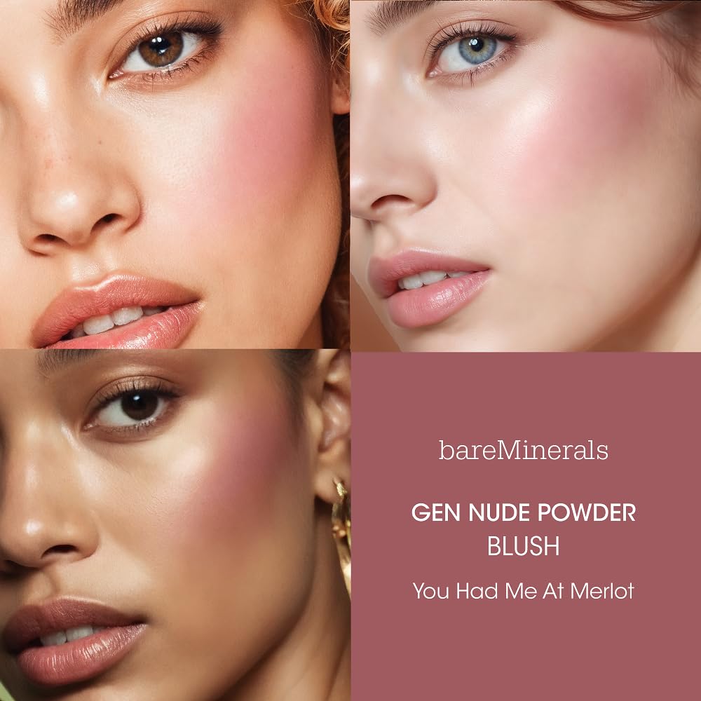 bareMinerals Gen Nude Powder Blush, Mineral-Based Pressed Blush Powder, All Day Wear, Buildable Coverage, Matte Soft Focus Finish, Talc-Free, Vegan
