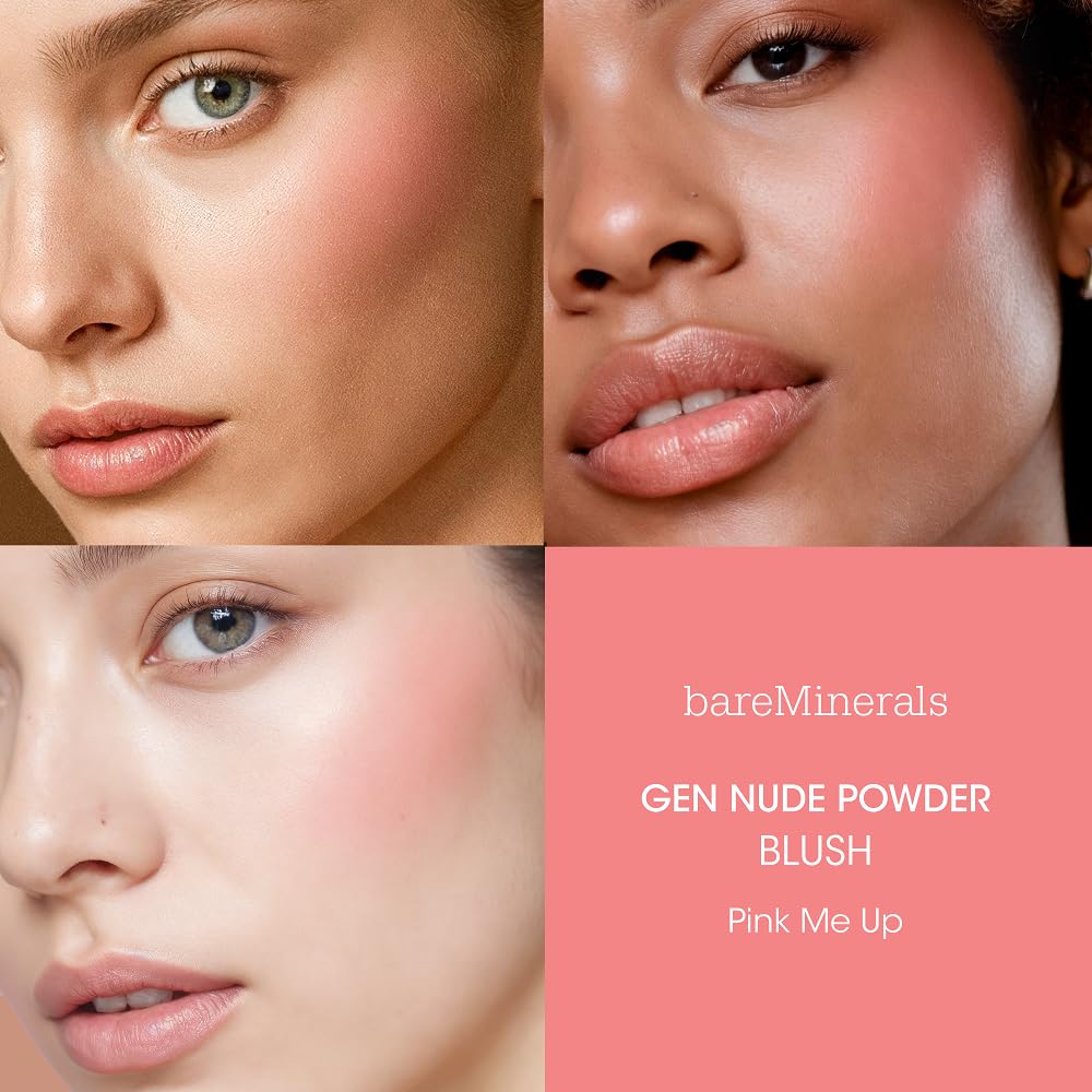 bareMinerals Gen Nude Powder Blush, Mineral-Based Pressed Blush Powder, All Day Wear, Buildable Coverage, Matte Soft Focus Finish, Talc-Free, Vegan