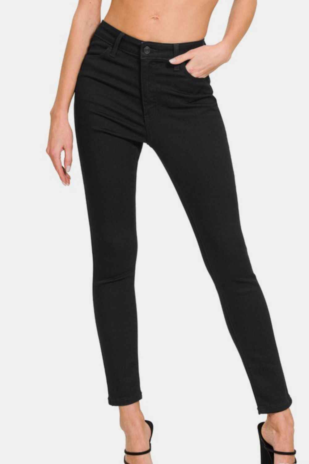 Zenana High Rise Skinny Jeans - Women's Jeans with Pockets