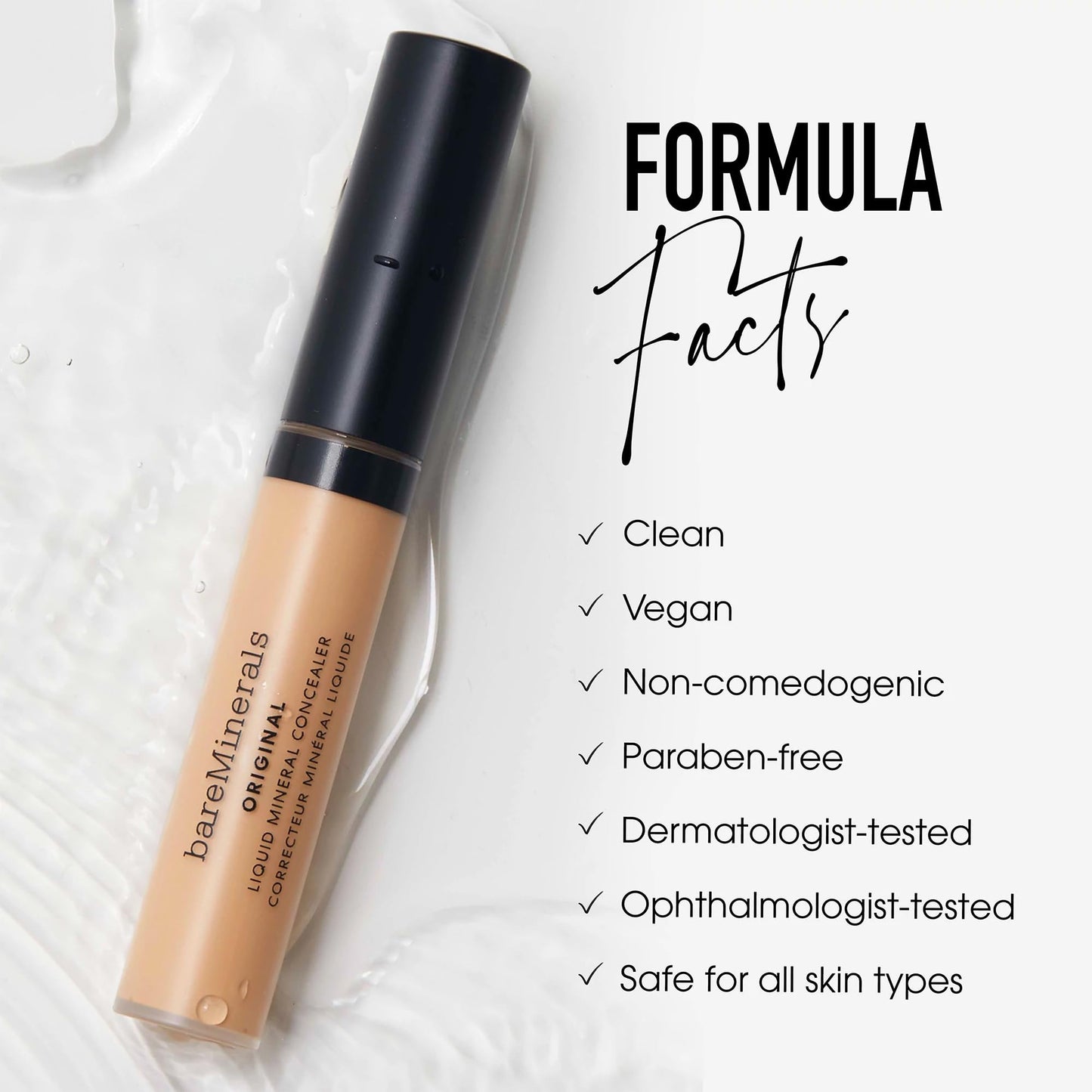 bareMinerals Original Liquid Mineral Concealer, Brightening Dark Circle Eye Concealer, Reduces Look of Fine Lines, Buildable Coverage, Vegan