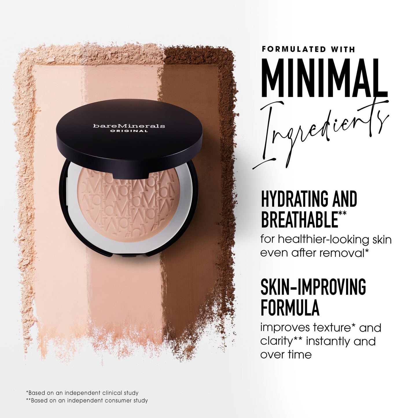 bareMinerals Original Pressed Powder Foundation Mineral SPF 15 – Talc-Free, Luminous Finish, Buildable Coverage, Vegan, Clean Beauty