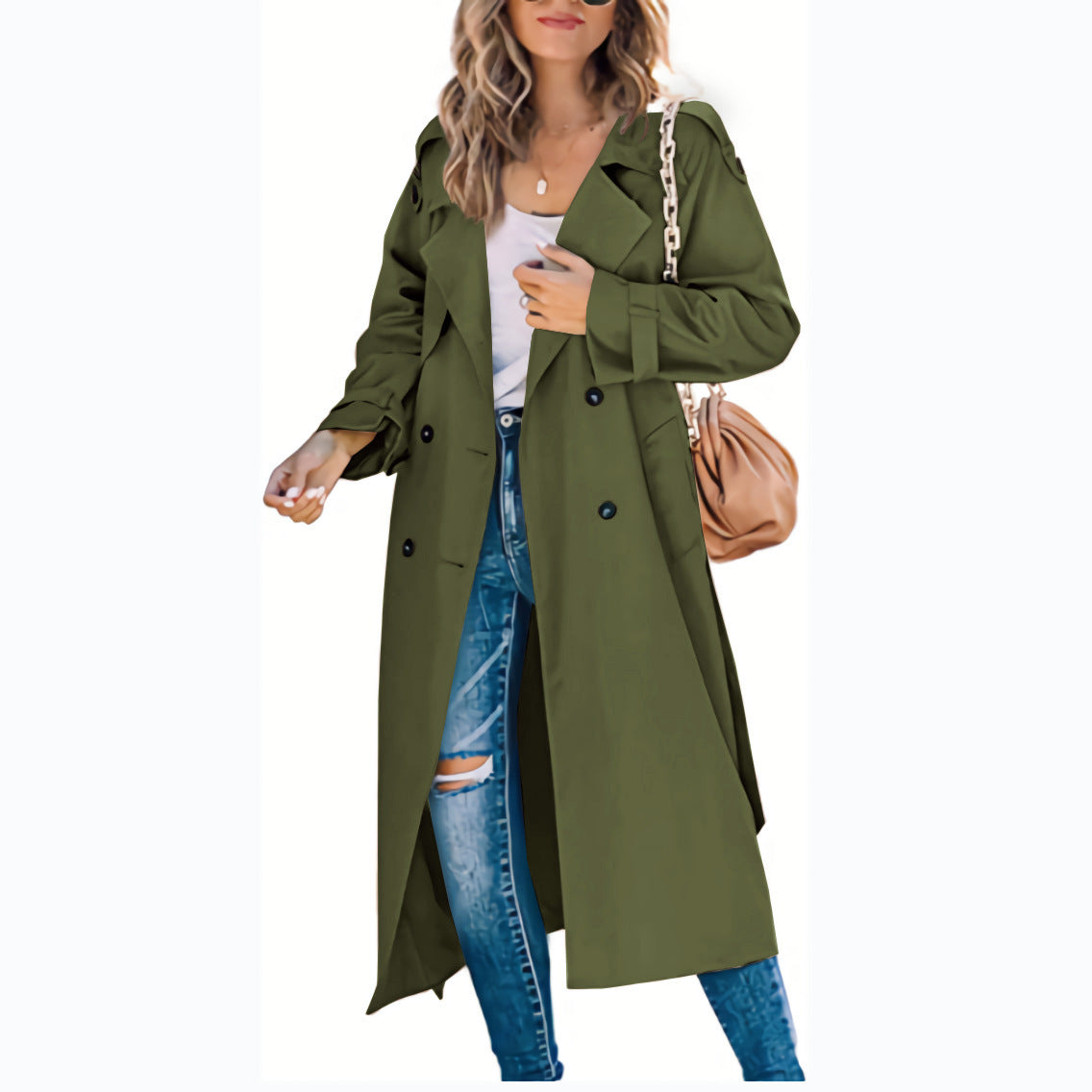 Women's Casual Windbreaker Jacket - Fashionable Solid Color Outerwear for Women