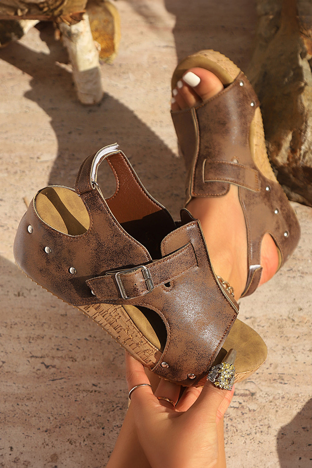 Camila Cut Out Buckle Platform Sandals