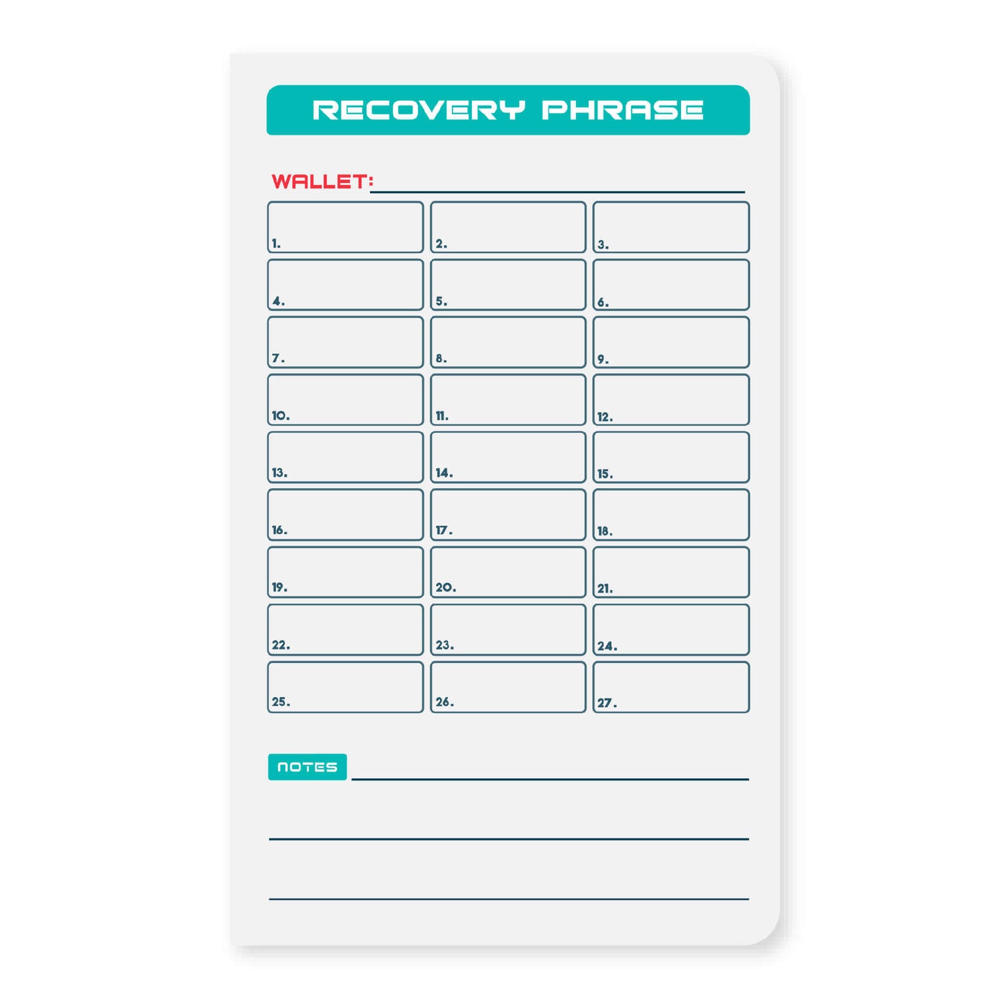 2-Pack Crypto Seed Phrase Storage Stonebook