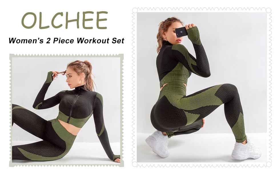 Tracksuit Set 3 Piece High Waist Leggings and Crop Top Zip Up