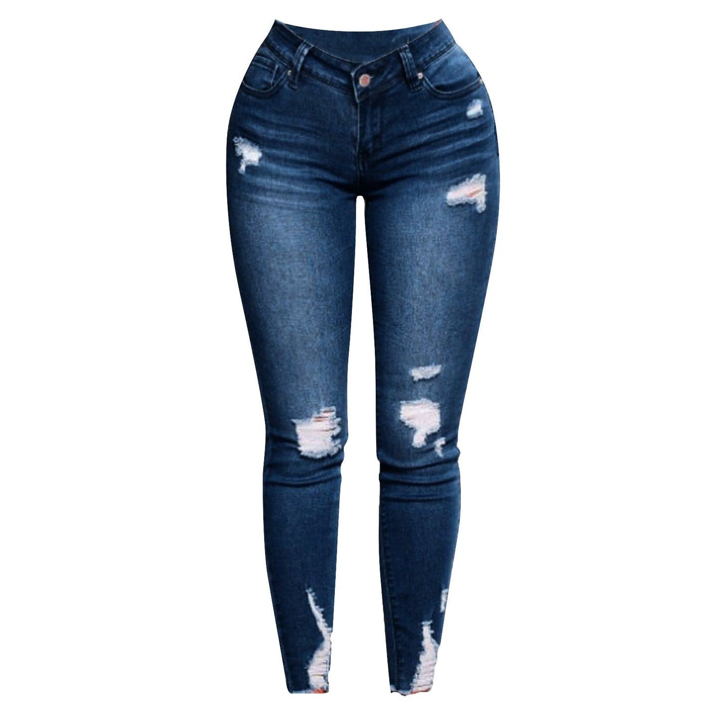 Women's Skinny Ripped Jeans - Slim Denim Pants for Women