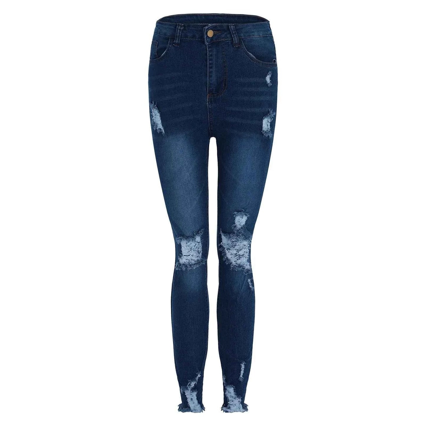 Women's Skinny Ripped Jeans - Slim Denim Pants for Women