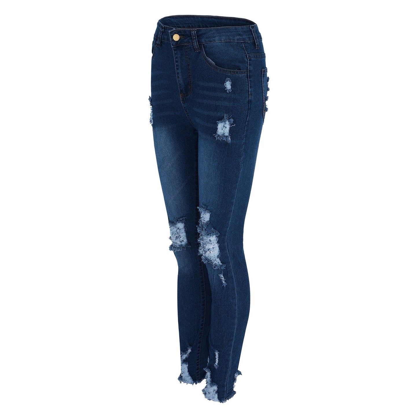 Women's Skinny Ripped Jeans - Slim Denim Pants for Women