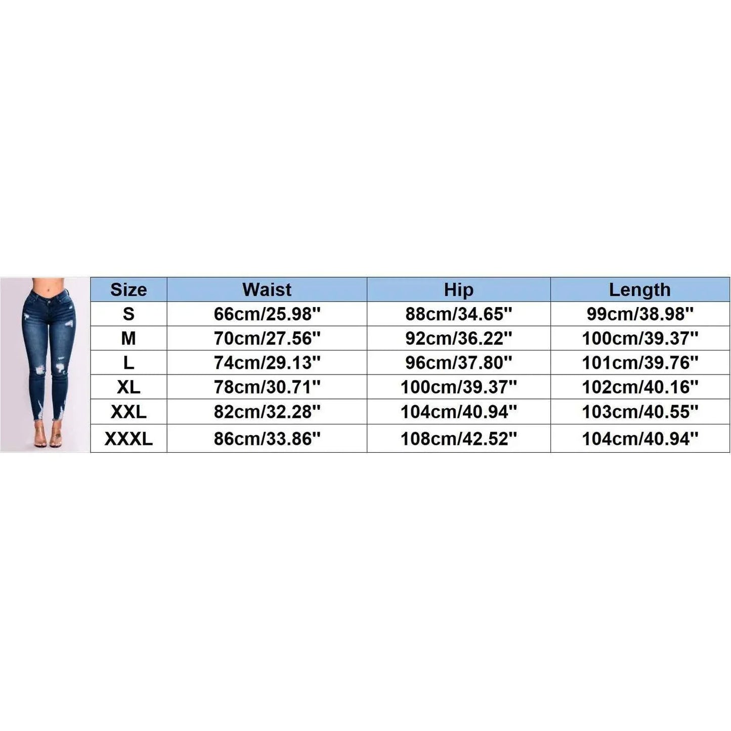 Women's Skinny Ripped Jeans - Slim Denim Pants for Women