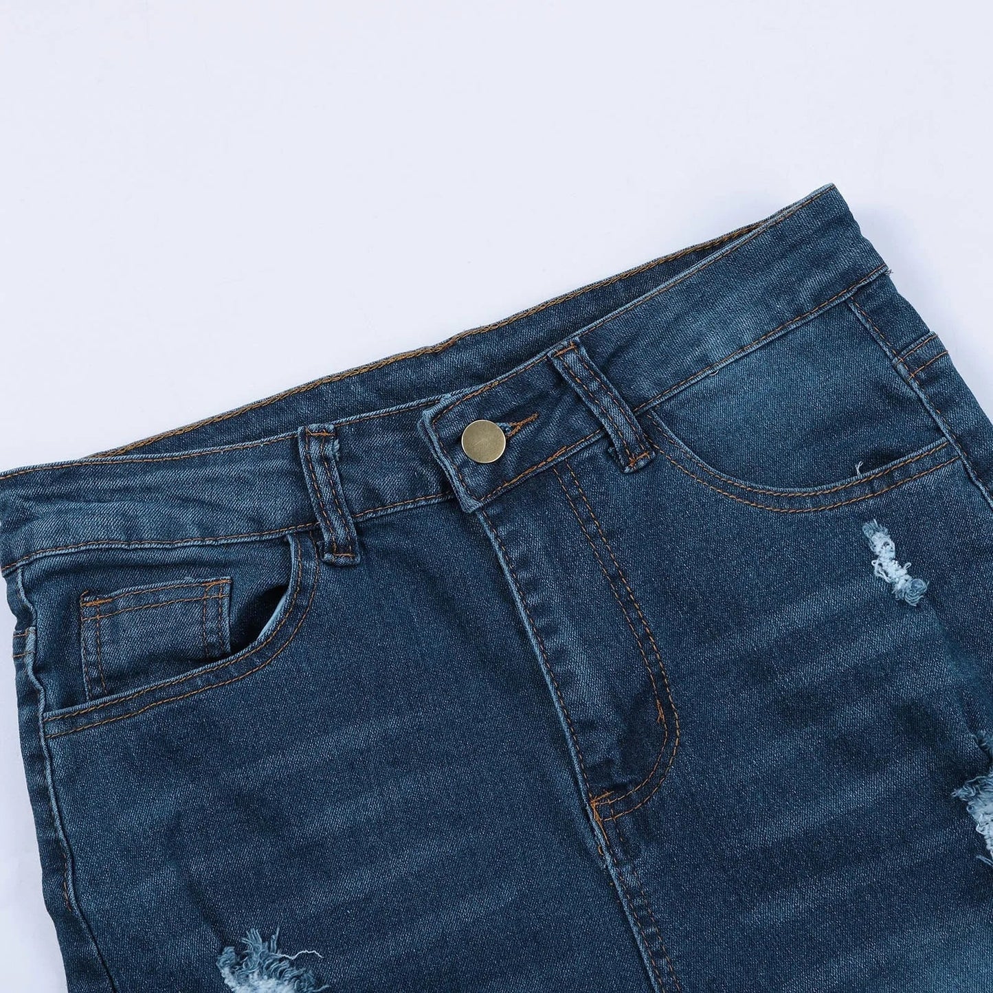 Women's Skinny Ripped Jeans - Slim Denim Pants for Women