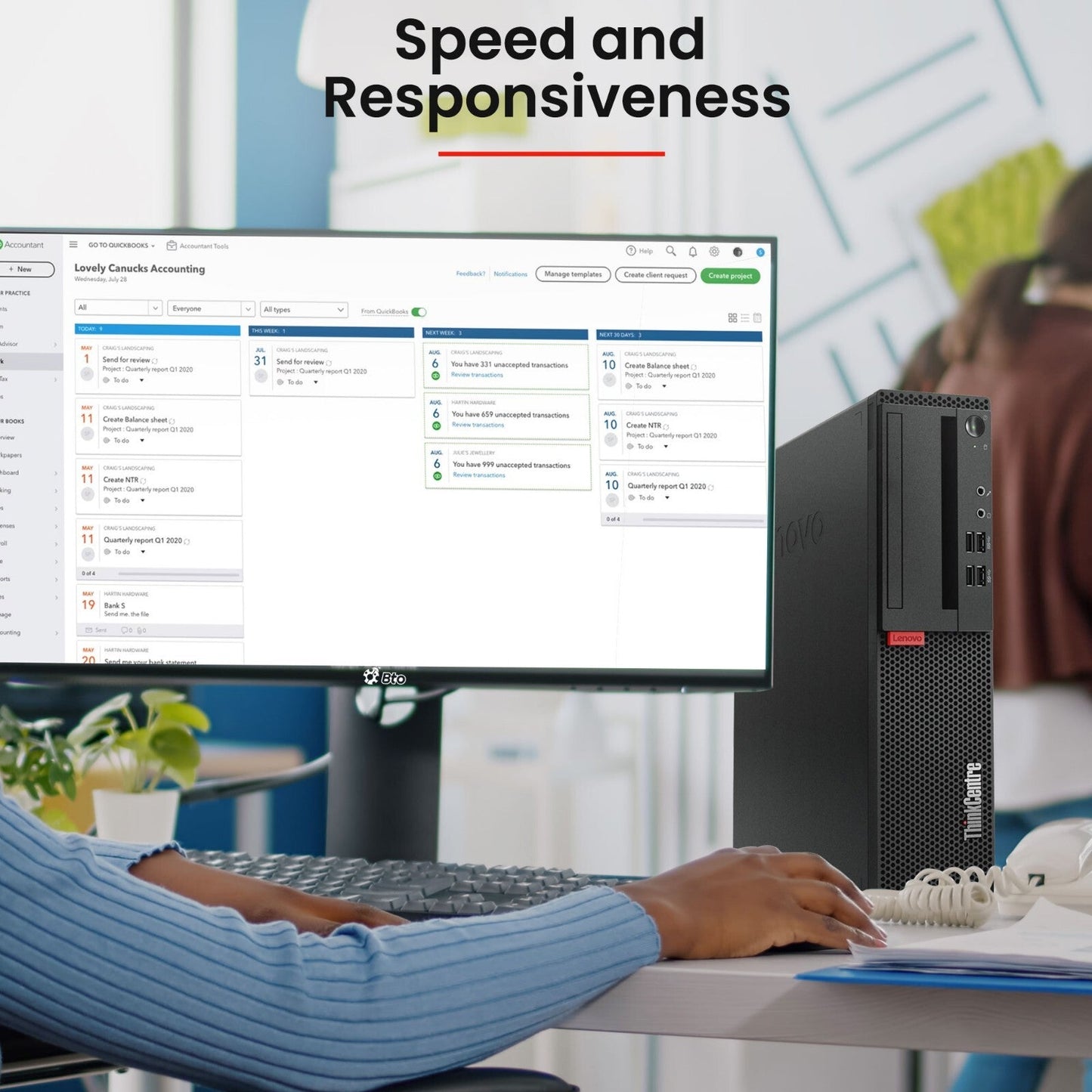 Lenovo ThinkCentre Desktop Intel PC i5-6th 3.6GHz Win11