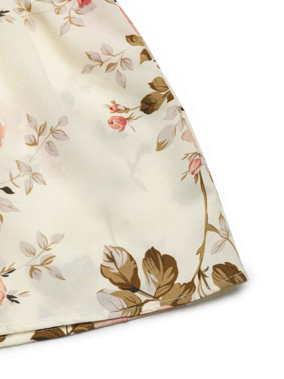 Printed Ruffled Hem Dress - V-Neck Sleeveless Style