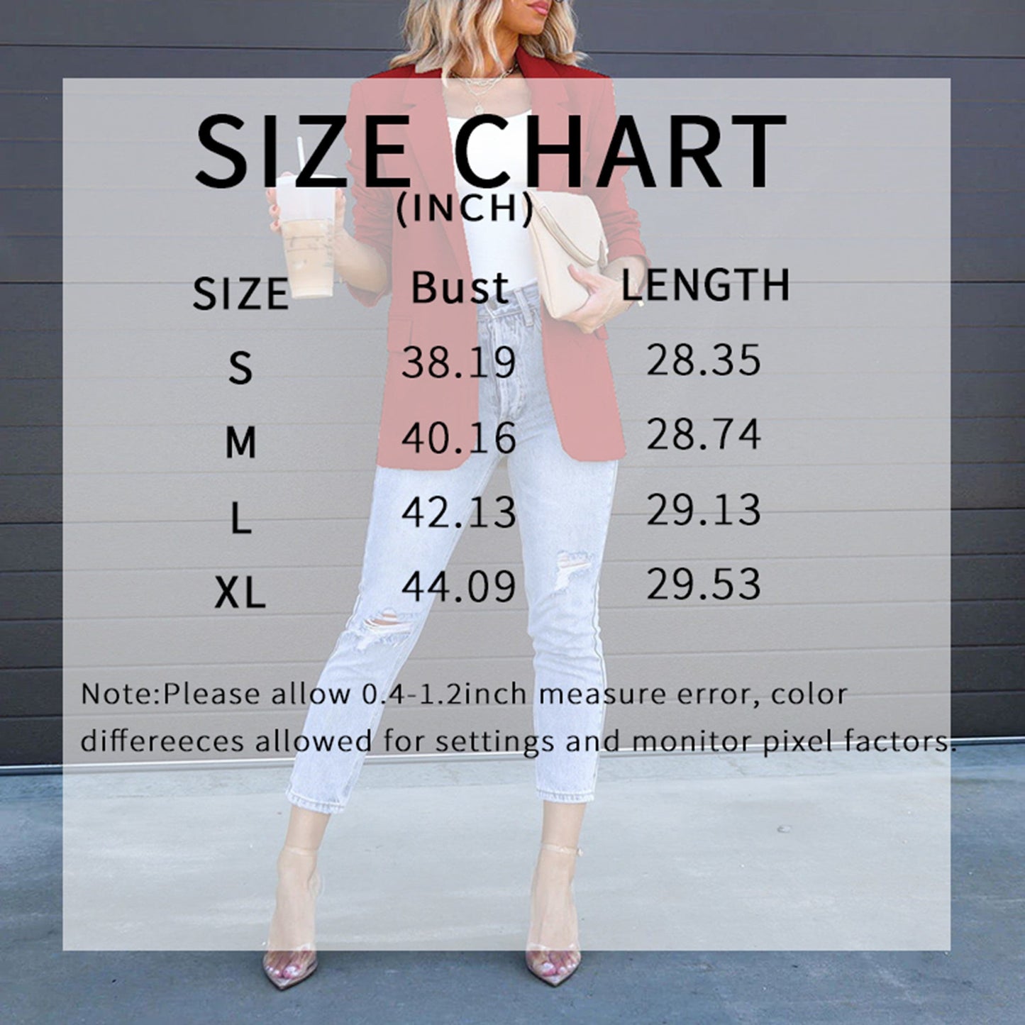 Womens Casual Blazers Open Front Long Sleeve Work Office Suit Jackets Blazer