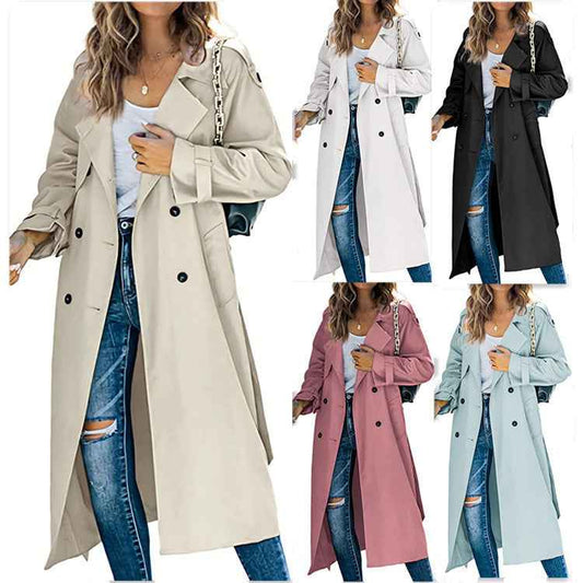Women's Casual Windbreaker Jacket - Fashionable Solid Color Outerwear for Women